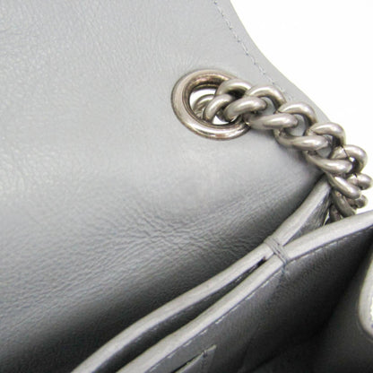 Balenciaga Crush Chain Flap Leather, Silver, Leather, Handbag