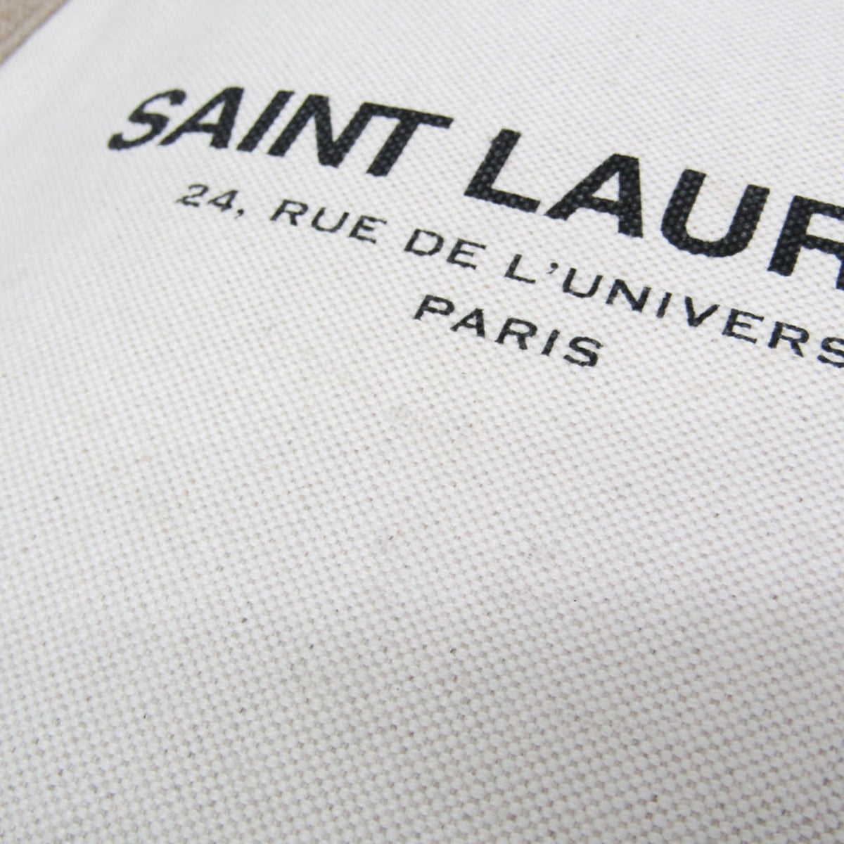 Saint Laurent Universite Flat Canvas, Beige, Canvas, Crossbody Bag