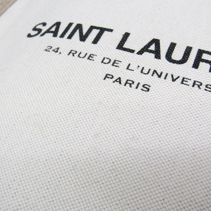 Saint Laurent Universite Flat Canvas, Beige, Canvas, Crossbody Bag