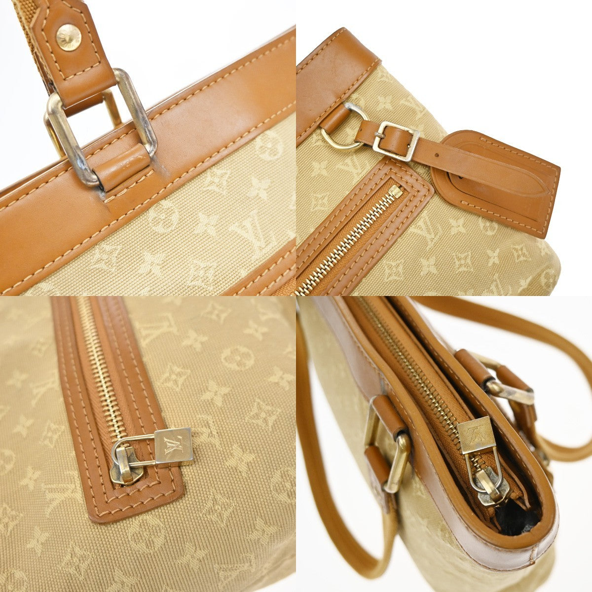 Louis Vuitton Lucille Mini Lin, Beige, Canvas, Handbag