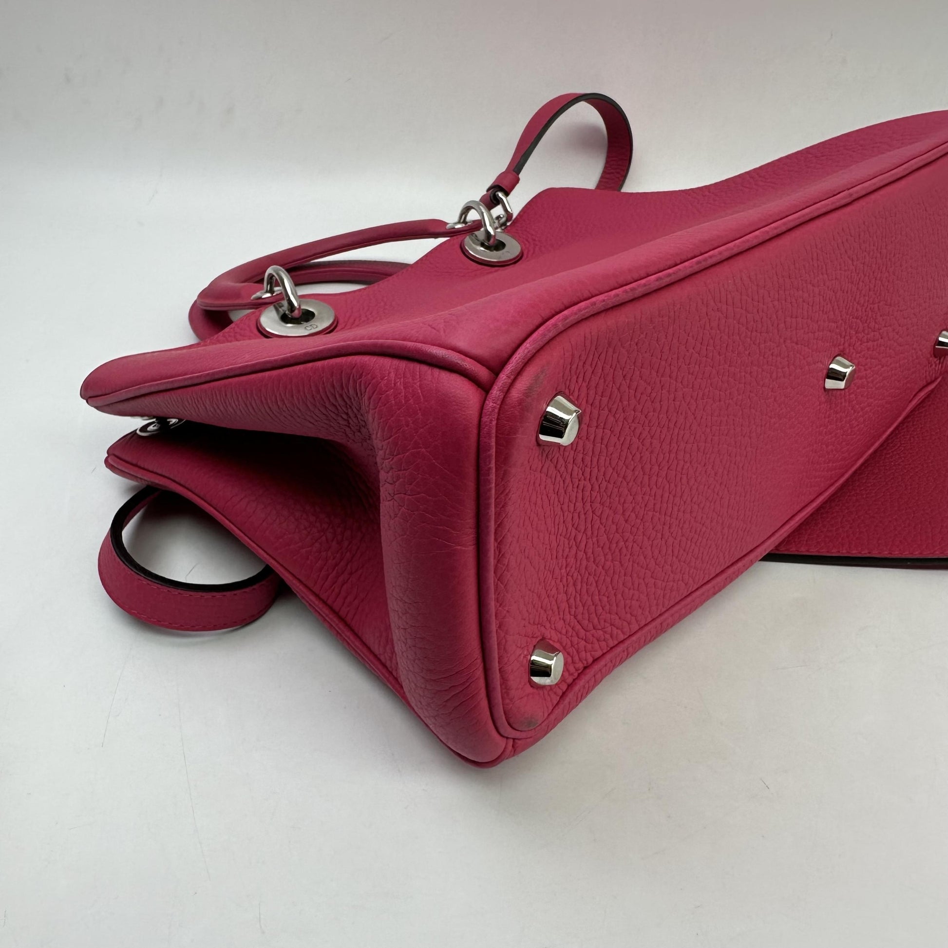 Christian Dior Diorissimo Leather with Sequins, Pink, Leather, Tote Bag