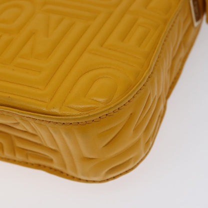 Fendi Mamma Baguette Shoulder Bag Canvas, YELLOW, LEATHER, Shoulder bag