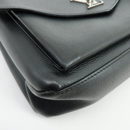 Louis Vuitton Lockme Ever Leather, Black, Leather, Handbag