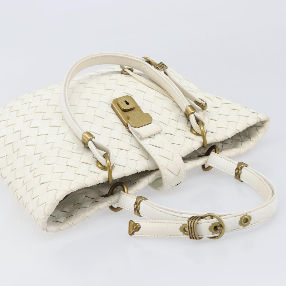 Bottega Veneta Capri Tote Intrecciato Nappa, White, Leather, Tote Bag