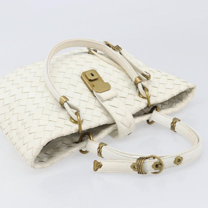 Bottega Veneta Capri Tote Intrecciato Nappa, White, Leather, Tote Bag