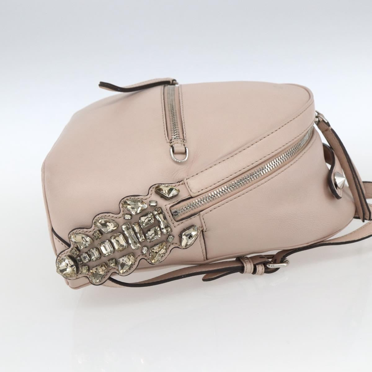 Fendi By The Way Leather, Beige, Leather, Backpack