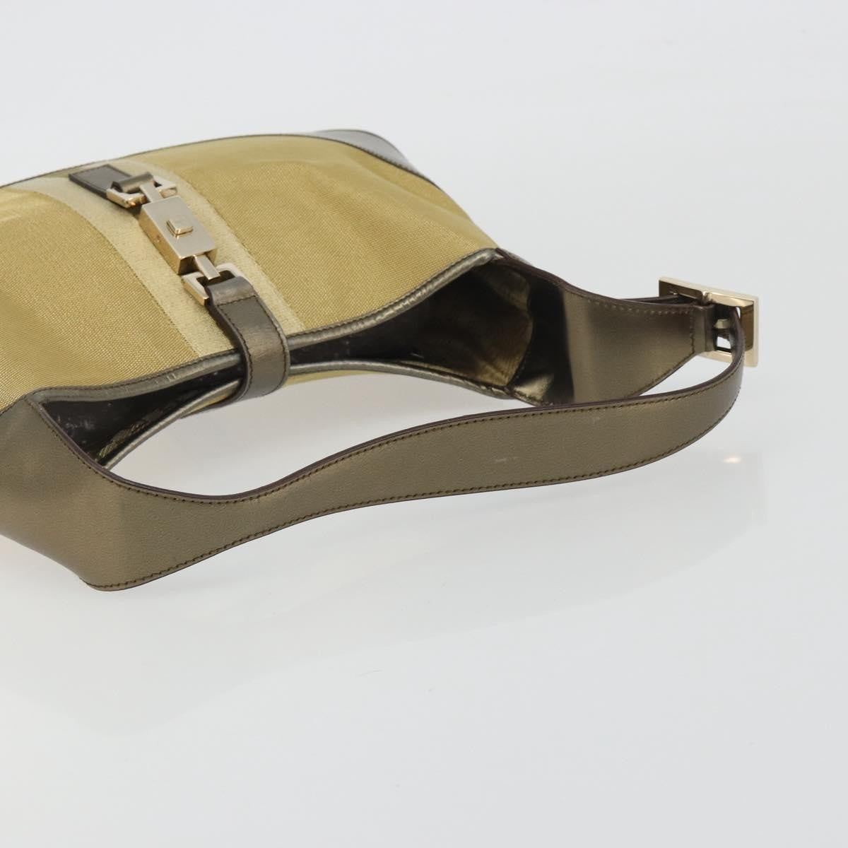 Gucci Web Jackie O Hobo Canvas, Gold, Canvas, Shoulder Bag