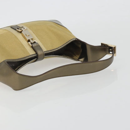Gucci Web Jackie O Hobo Canvas, Gold, Canvas, Shoulder Bag