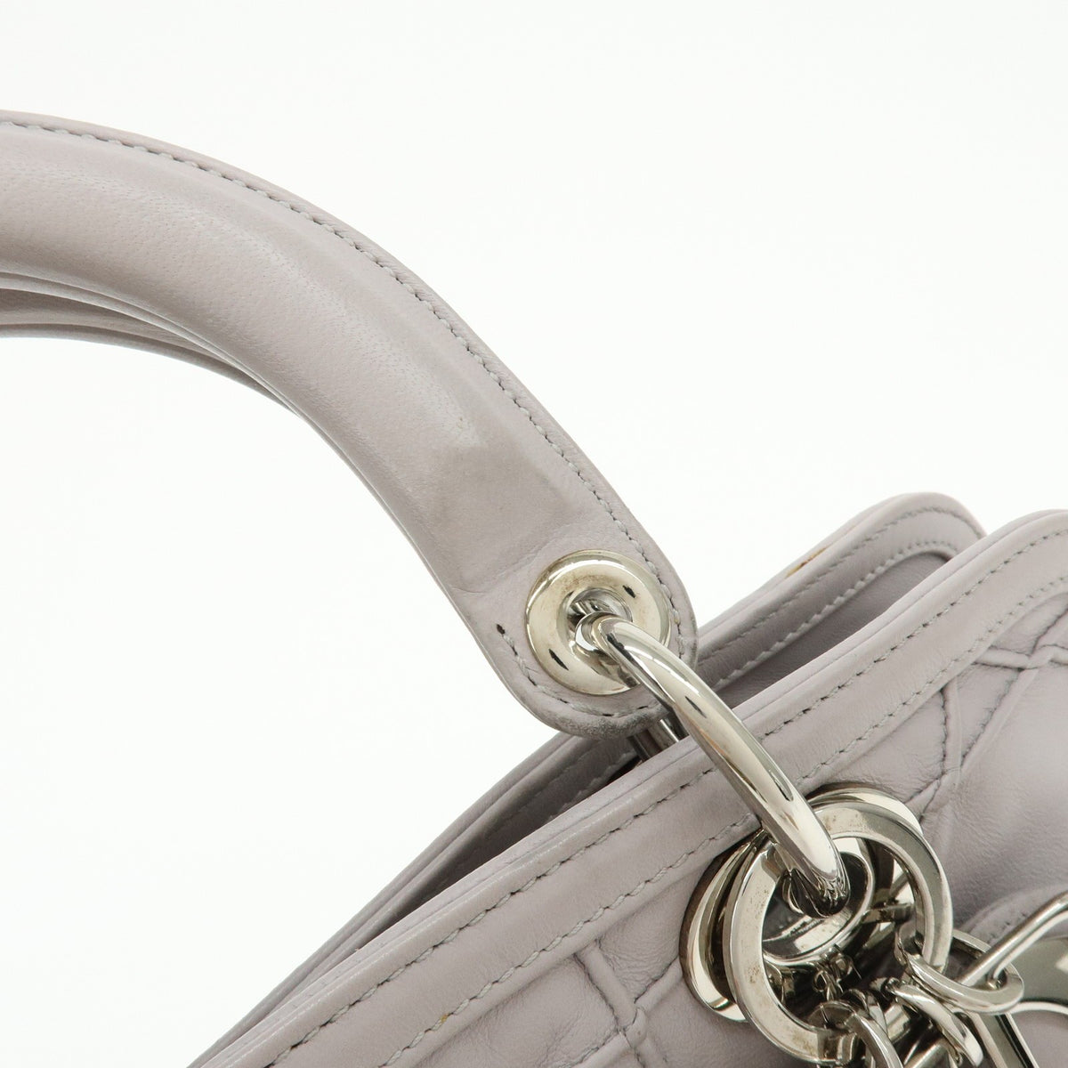 Christian Dior Granville Satchel Cannage Quilt Leather, Purple, Leather, Handbag