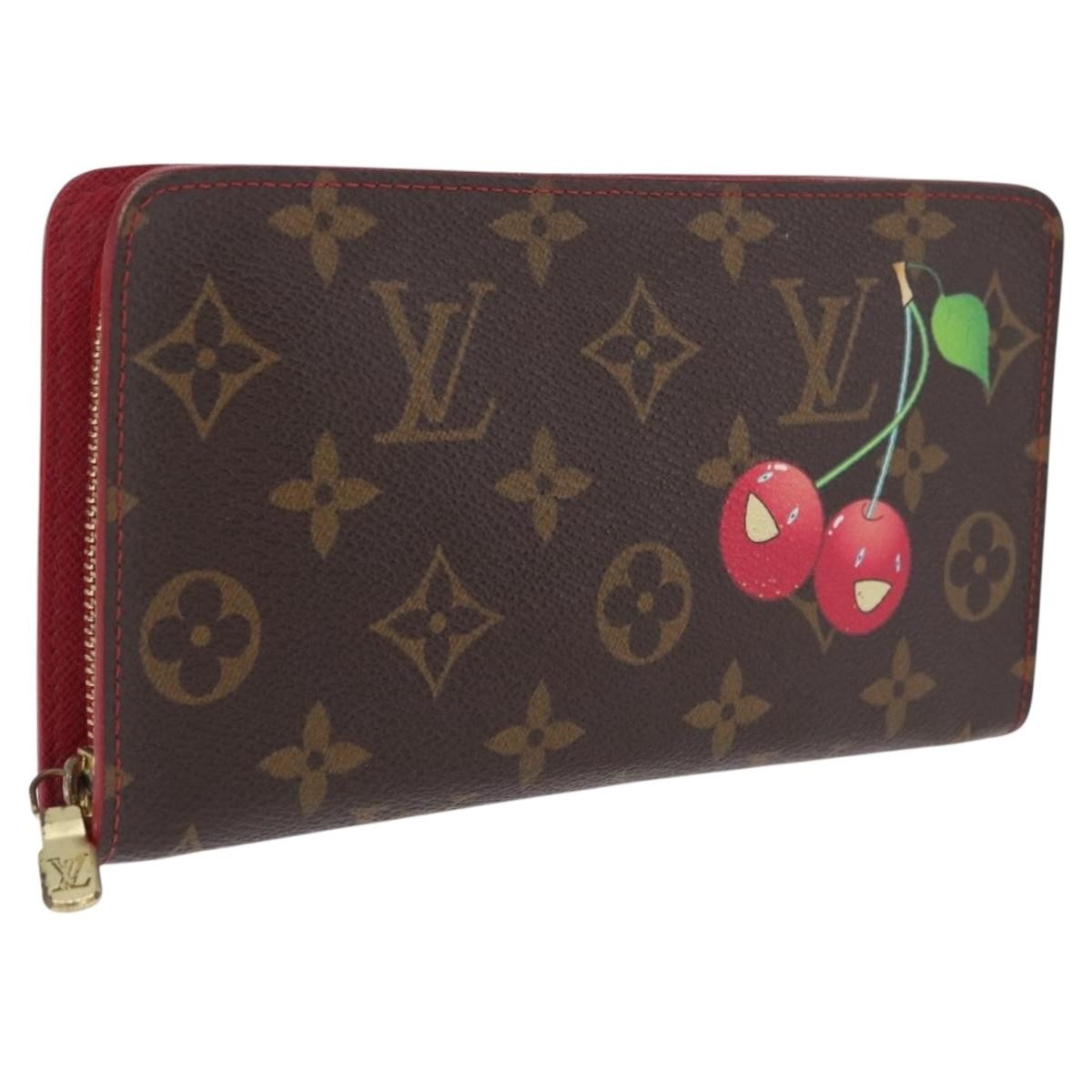 Louis Vuitton Porte-Monnaie Zippy Limited Edition Monogram Cerises, Red, Canvas, Wallet