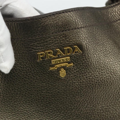 Prada Side Pocket Hobo Vitello Daino, Gold, Leather, Shoulder Bag