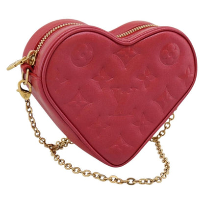 Louis Vuitton Coeur Heart on Chain Monogram Embossed Lambskin, Red, Leather, Clutch