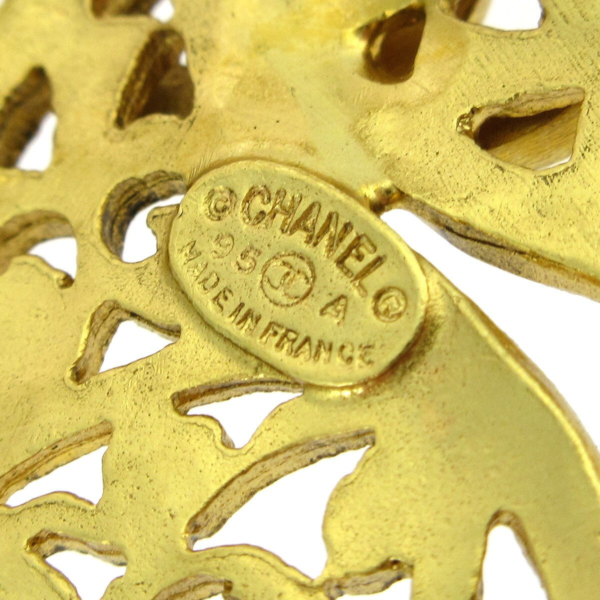 Chanel Logo CC Gold-plated, Gold, Gold Plated, Brooch