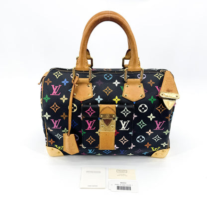 Louis Vuitton Speedy Monogram Multicolor, Black, Canvas, Handbag
