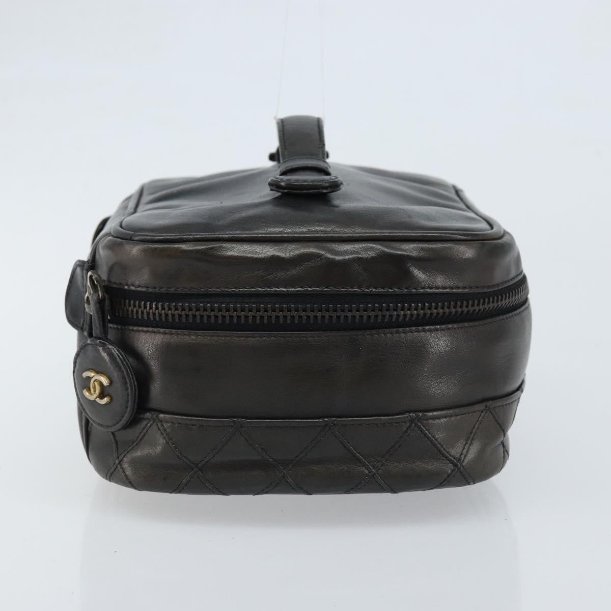 Fendi Vintage Cosmetic Case Pequin Canvas, Black, Leather, Clutch