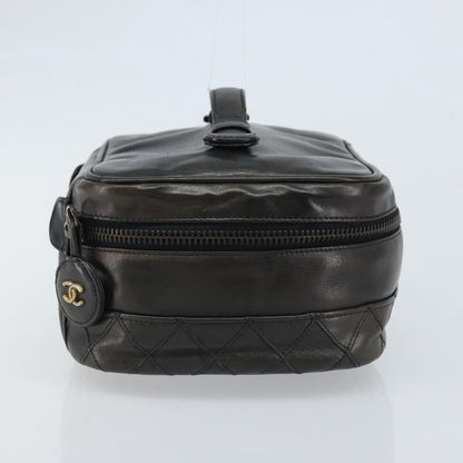 Fendi Vintage Cosmetic Case Pequin Canvas, Black, Leather, Clutch