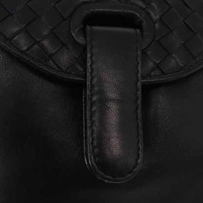 Bottega Veneta Backpack Leather with Intrecciato, Black, Leather, Backpack