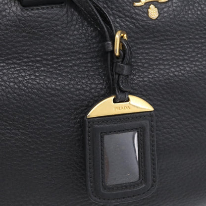 Prada Vintage Leather, Black, Leather, Handbag