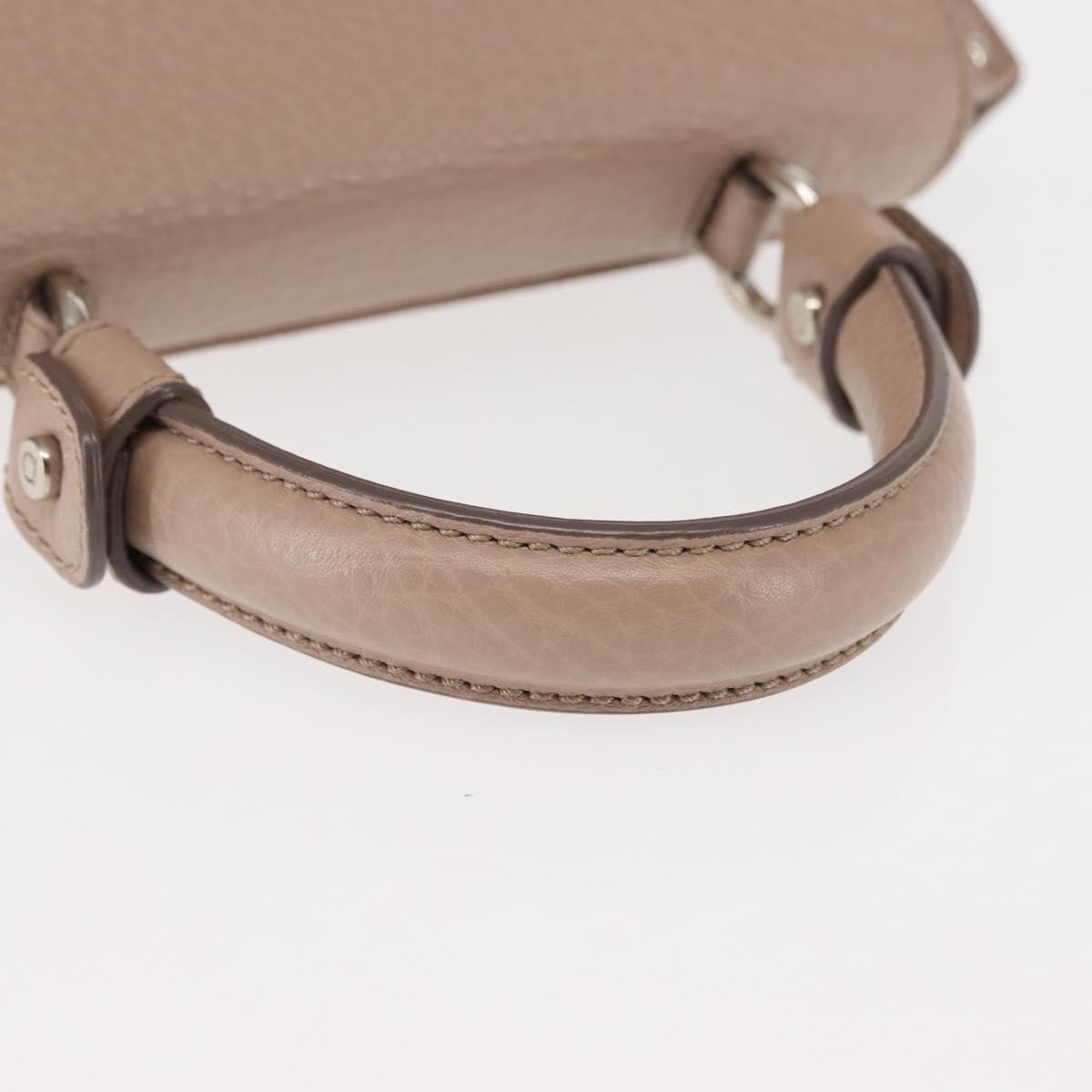 Salvatore Ferragamo Sofia Satchel Grainy Leather, Beige, Leather, Handbag