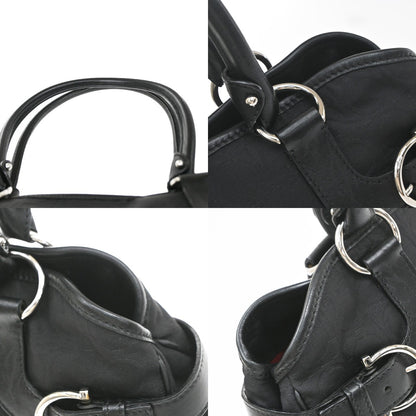 Salvatore Ferragamo Gancini Tote Canvas, Black, Canvas, Tote Bag