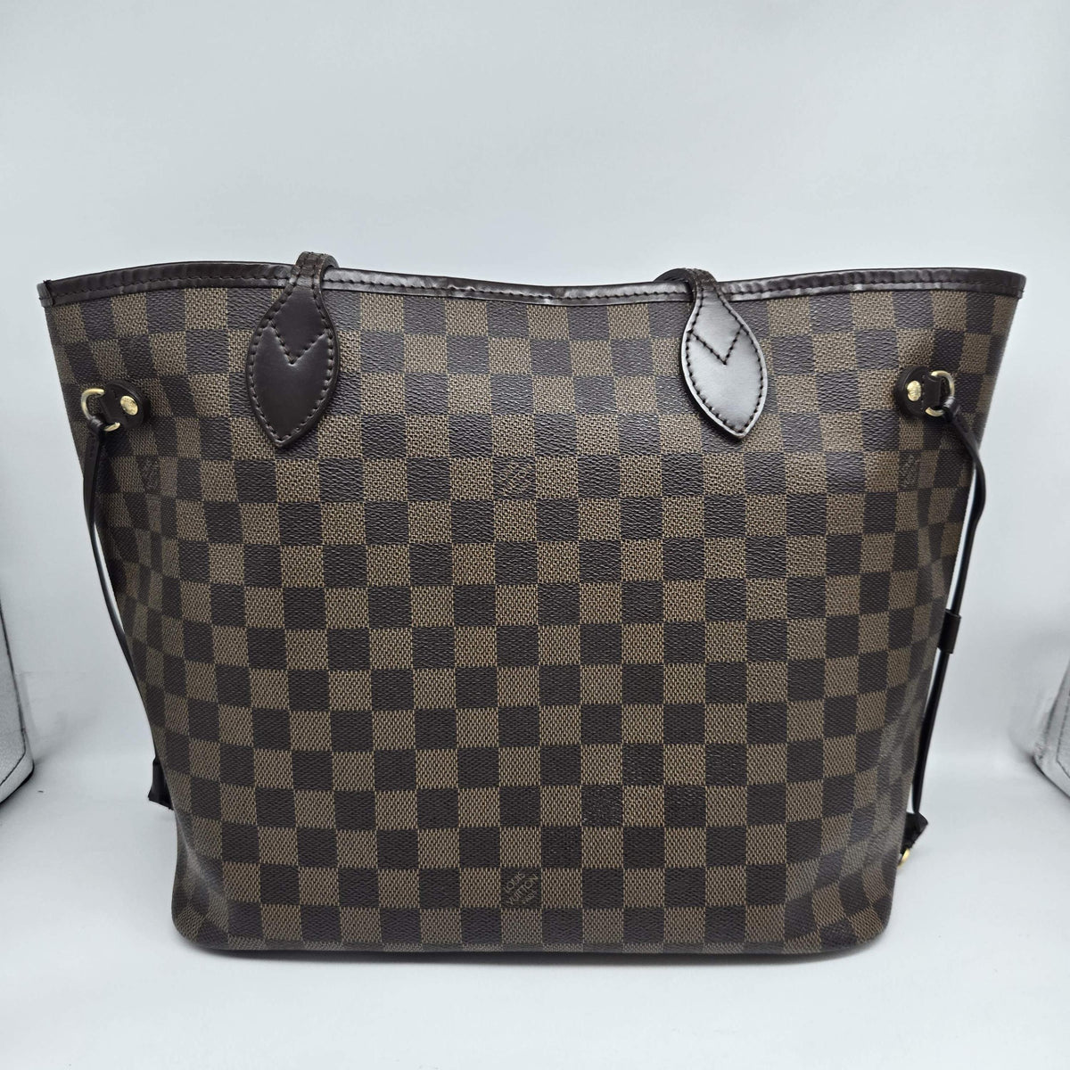 Louis Vuitton Neverfull Damier Ebene, Brown, Canvas, Tote Bag