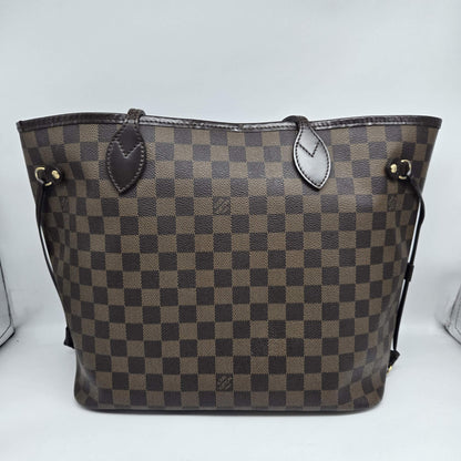 Louis Vuitton Neverfull Damier Ebene, Brown, Canvas, Tote Bag