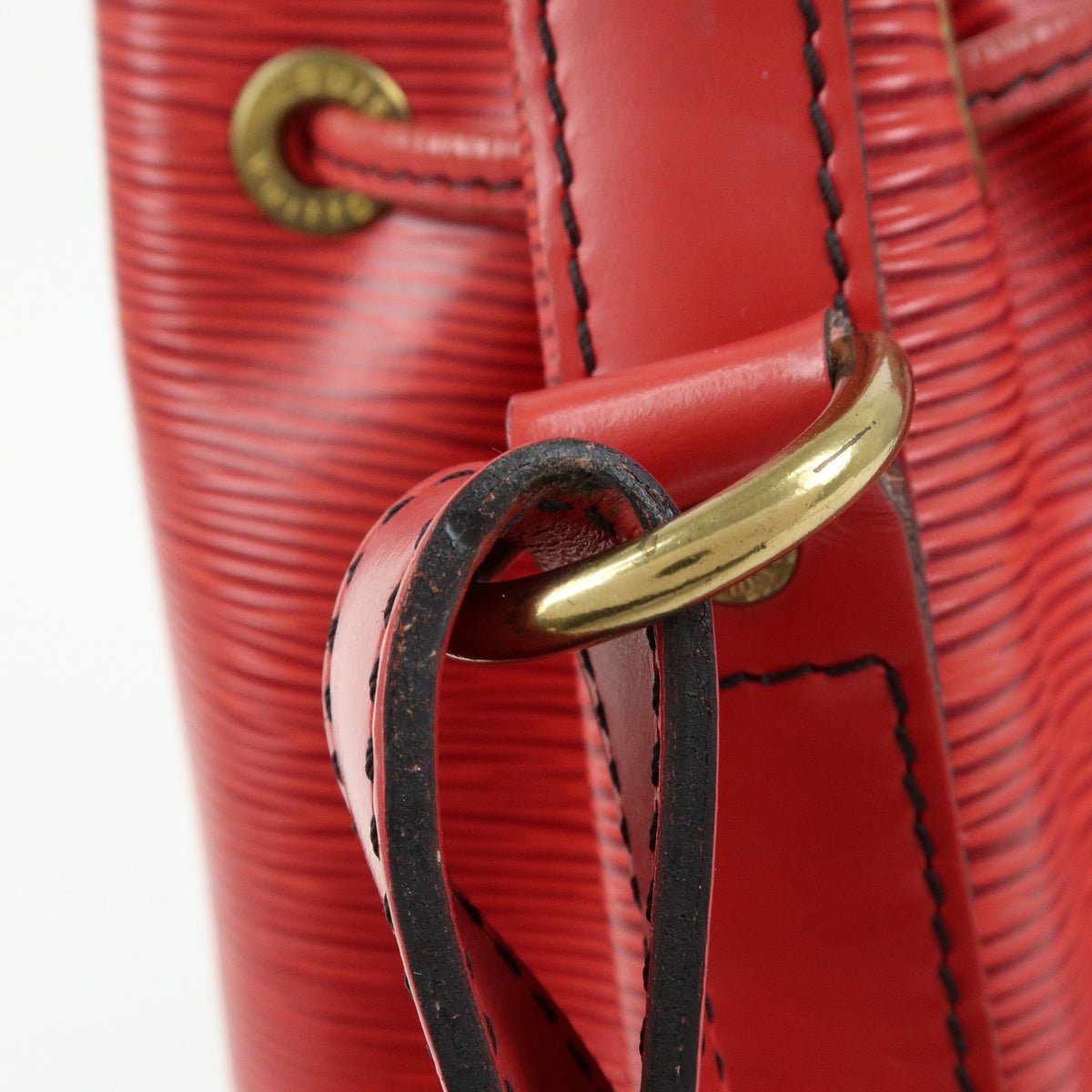 Louis Vuitton Petit Noe Epi Leather, Red, Leather, Handbag