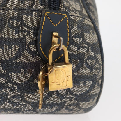 Christian Dior Vintage Saddle Bowler Diorissimo Canvas, Navy, Canvas, Handbag