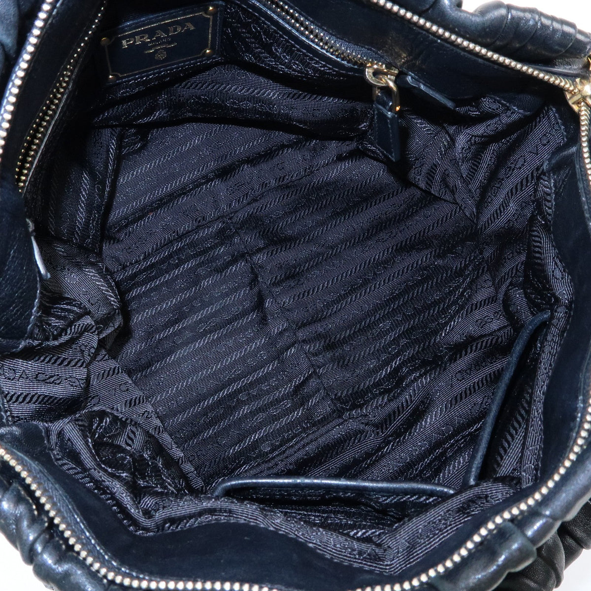 Prada Gaufre Convertible Nappa Leather, Black, Leather, Tote Bag