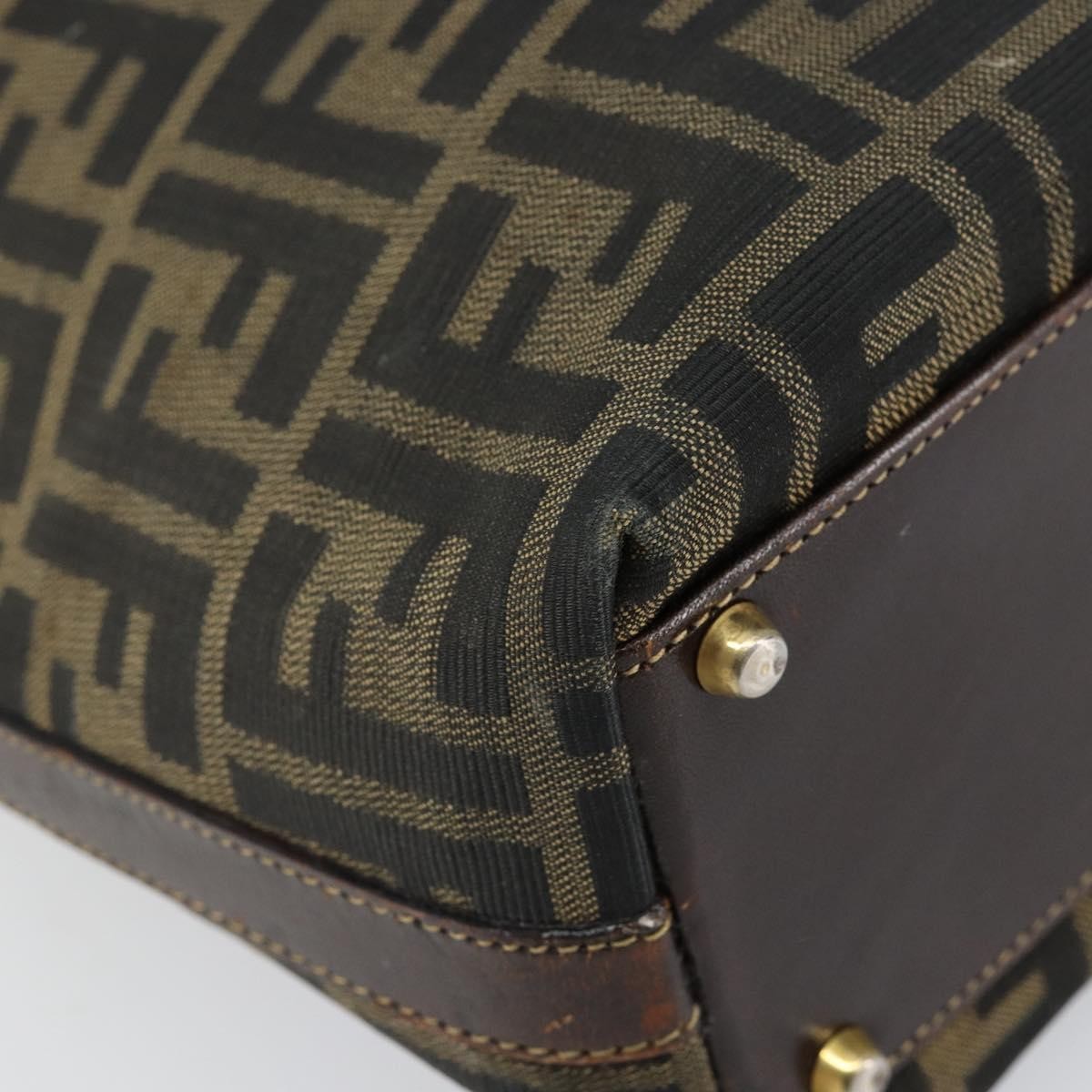 Fendi Vintage Zip Tote Zucca Canvas, Brown, Canvas, Tote Bag