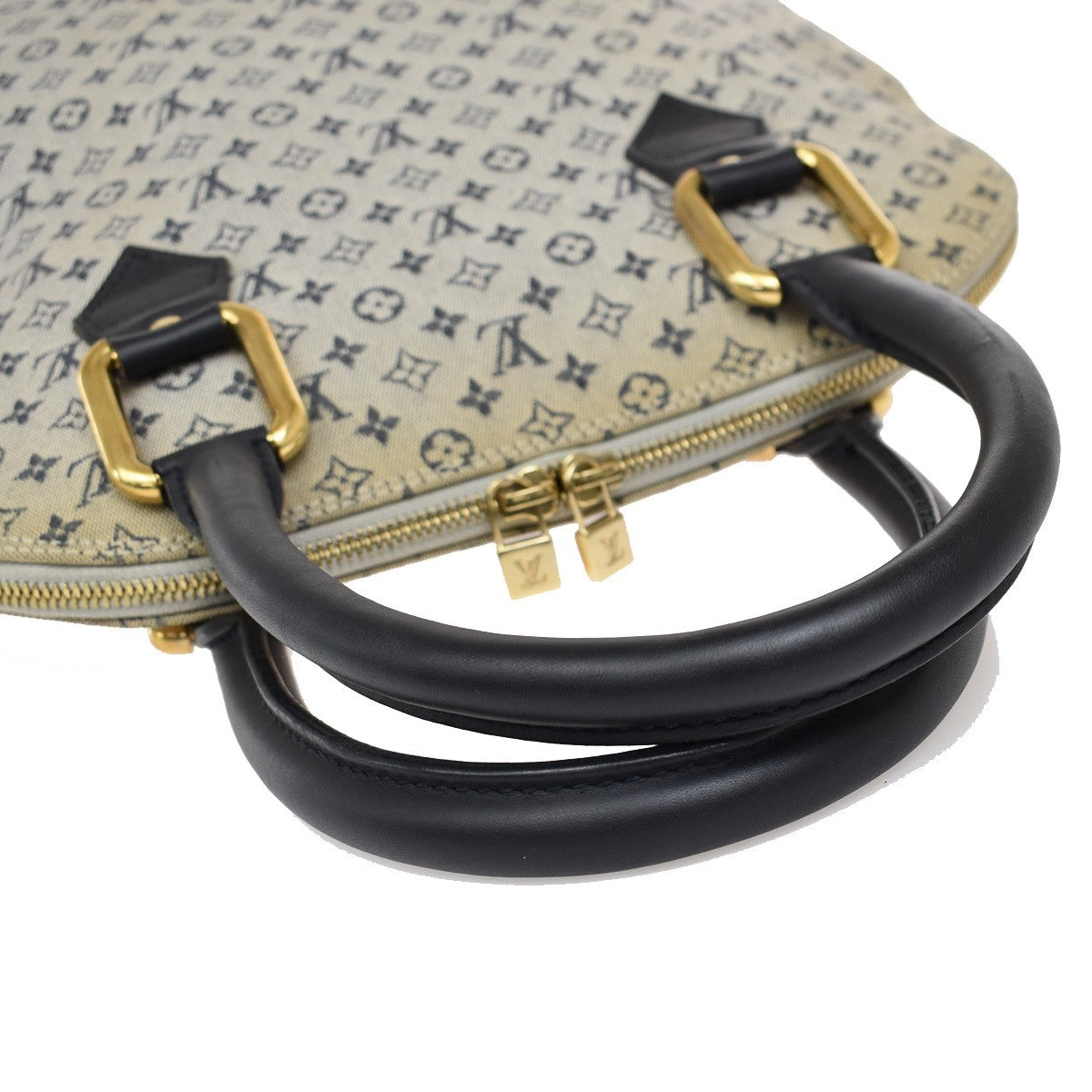 Louis Vuitton Alma Mini Lin, Blue, Canvas, Handbag