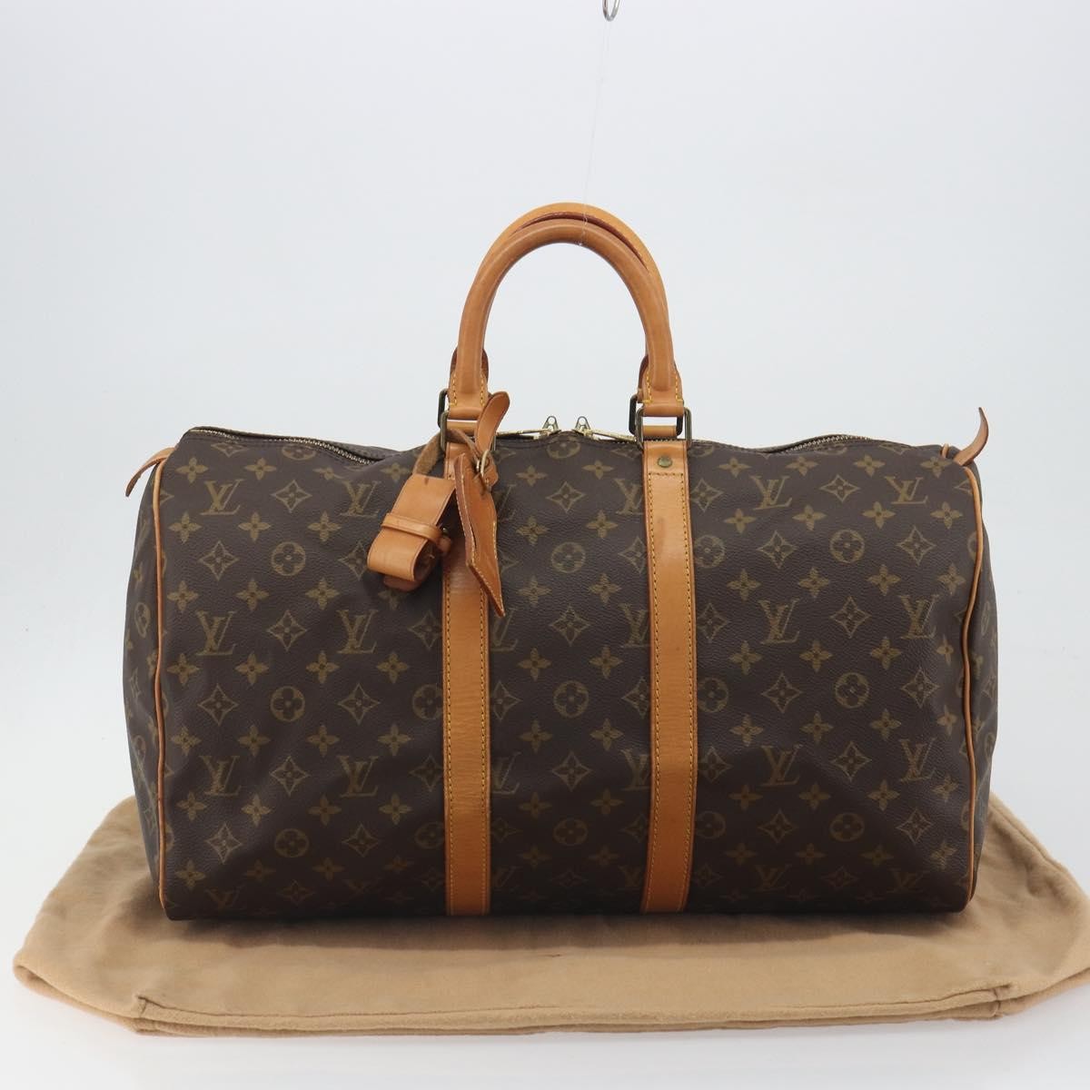 Louis Vuitton Keepall Monogram, Brown, Canvas, Travel Bag