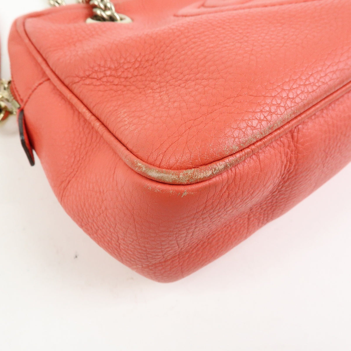 Gucci Soho Chain Zip Leather, Pink, Leather, Shoulder Bag