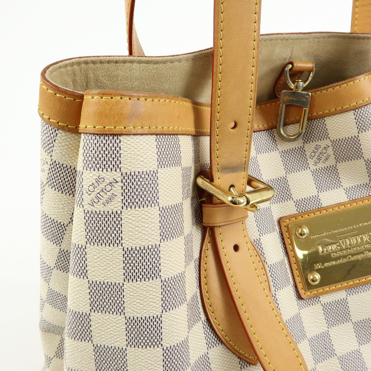 Louis Vuitton Hampstead Damier, Beige, Canvas, Handbag