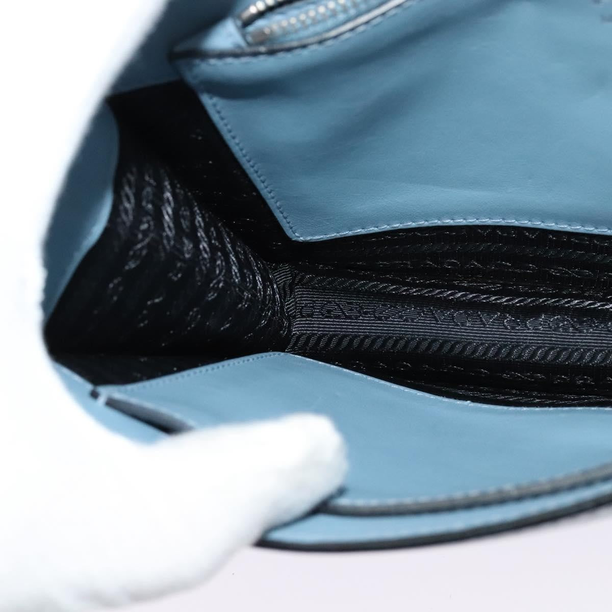 Prada Elektra Studded Leather, Blue, Leather, Shoulder Bag