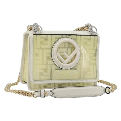 Fendi Kan I F Zucca PU, Clear, Canvas, Shoulder Bag