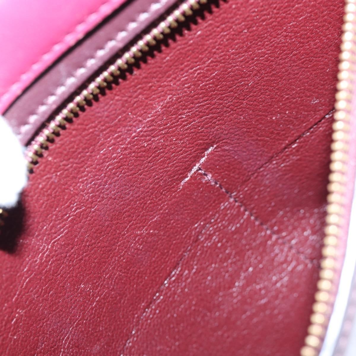 Celine Tricolor Trapeze Leather, Burgundy, Leather, Handbag