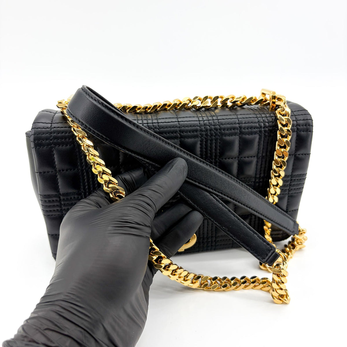 Burberry Lola Bum Quilted Lambskin, Black, Leather, Handbag