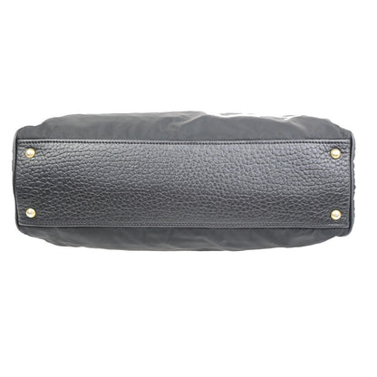 Prada Tessuto Tote nylon and leather, Black, Nylon, Handbag