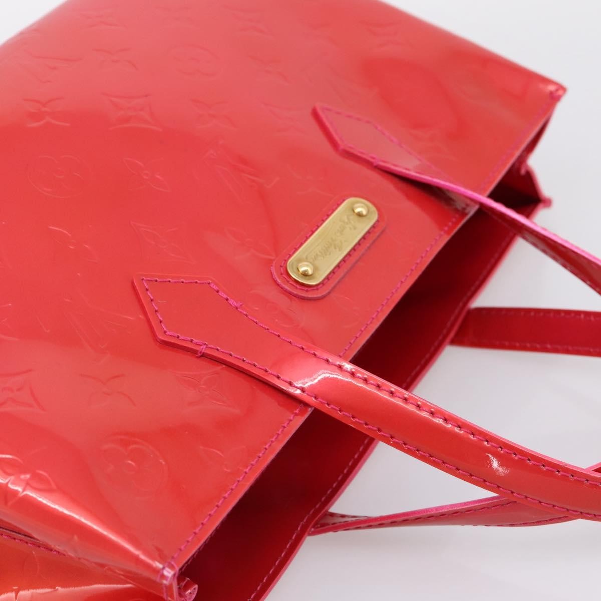 Louis Vuitton Wilshire Monogram Vernis, Pink, Patent Leather, Tote Bag