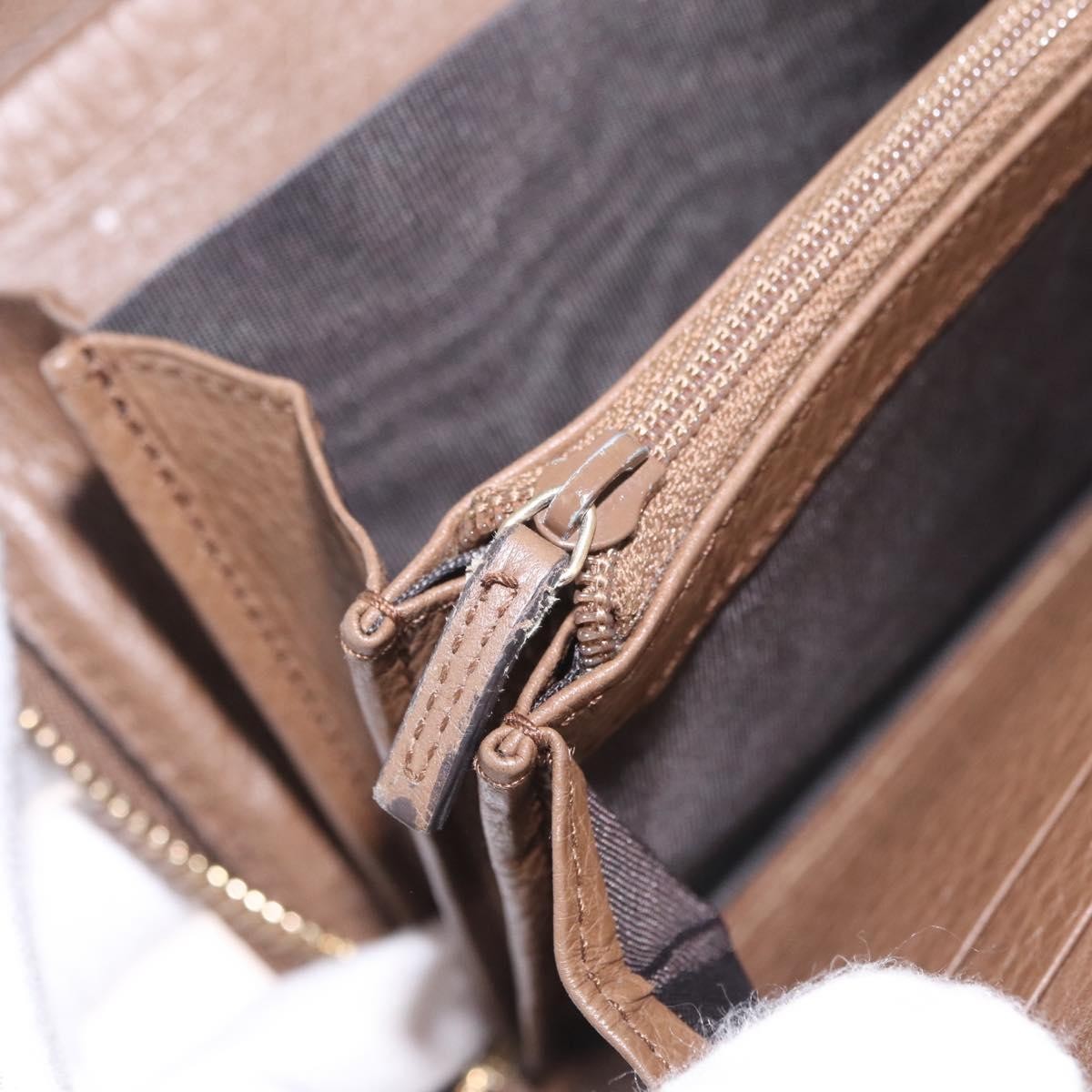 Gucci Soho Double Zip Around Leather, Brown, Leather, Wallet