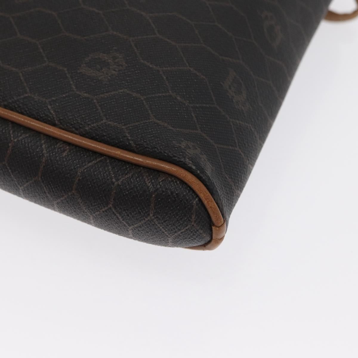Christian Dior Vintage Honeycomb Canvas and Leather, Black, Canvas, Shoulder Bag