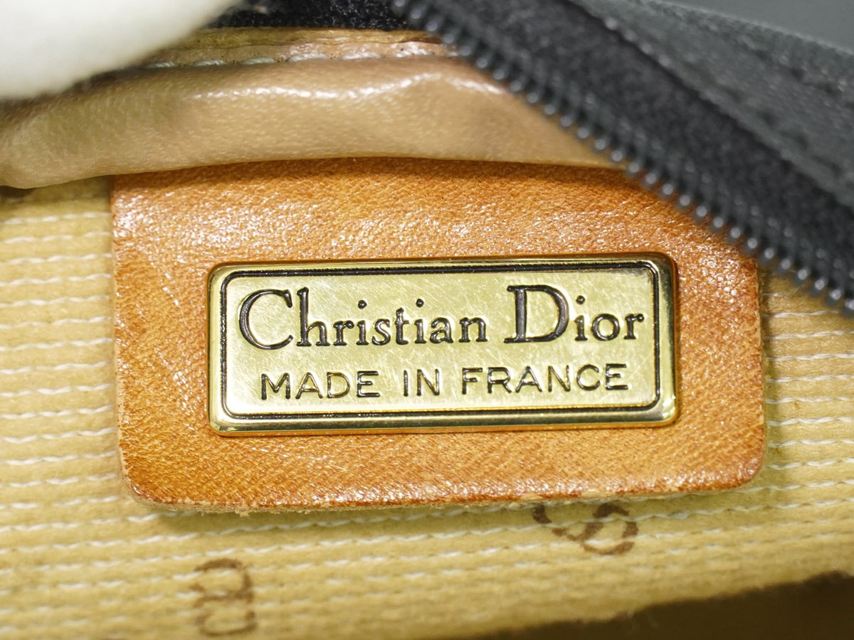 Christian Dior CD Shoulder bag Canvas and Leather, Navy, Canvas, Shoulder Bag