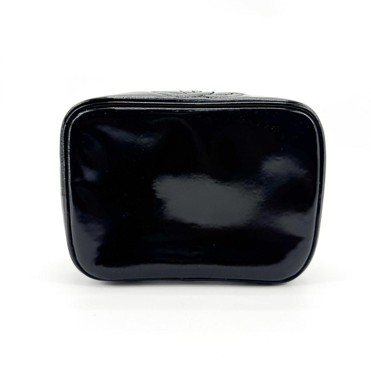 Chanel Vintage Timeless Cosmetic Case Patent, Black, Patent Leather, Clutch