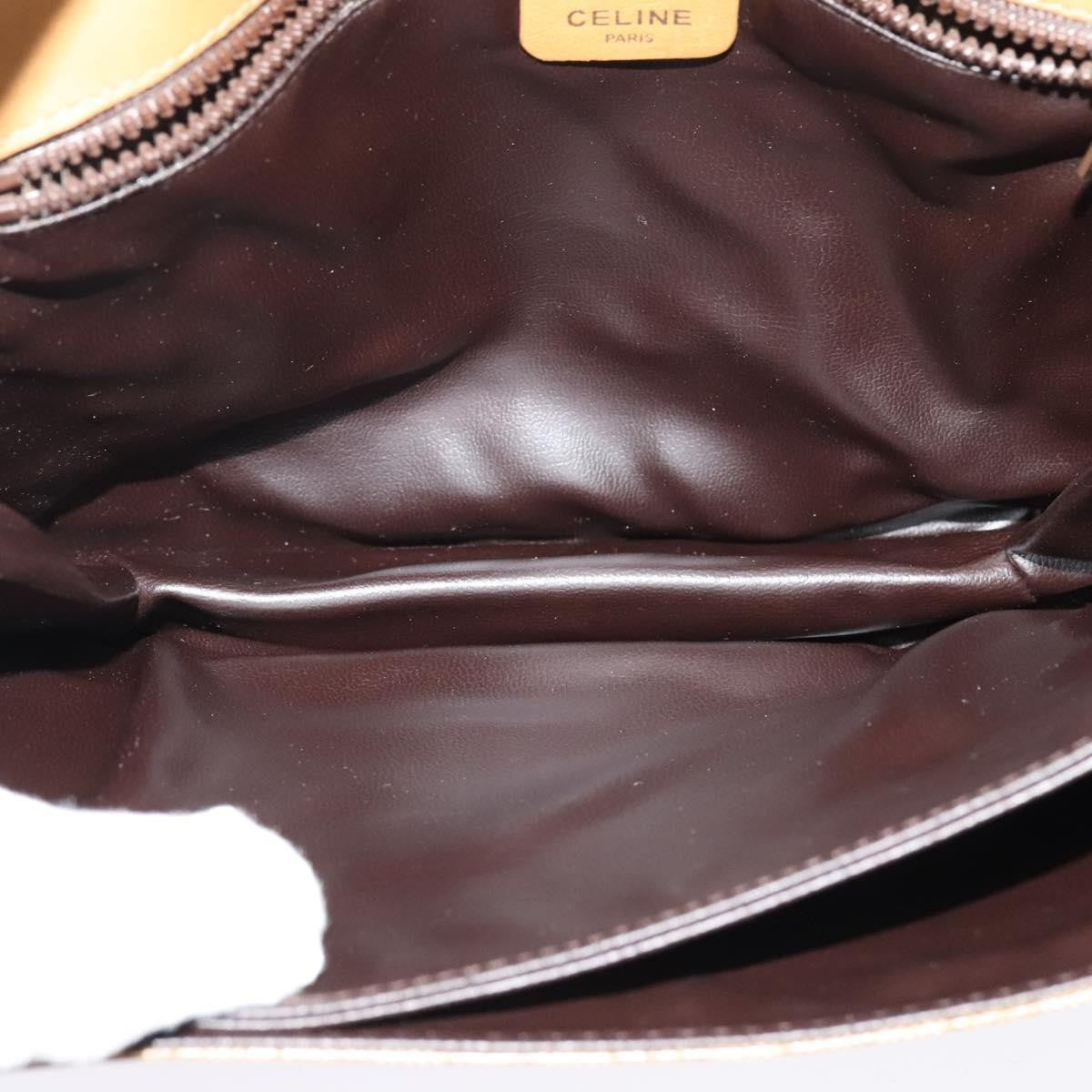 Celine Vintage Macadam Canvas and Leather, Beige, Canvas, Shoulder Bag
