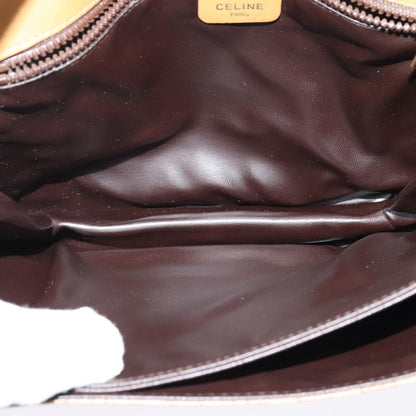 Celine Vintage Macadam Canvas and Leather, Beige, Canvas, Shoulder Bag
