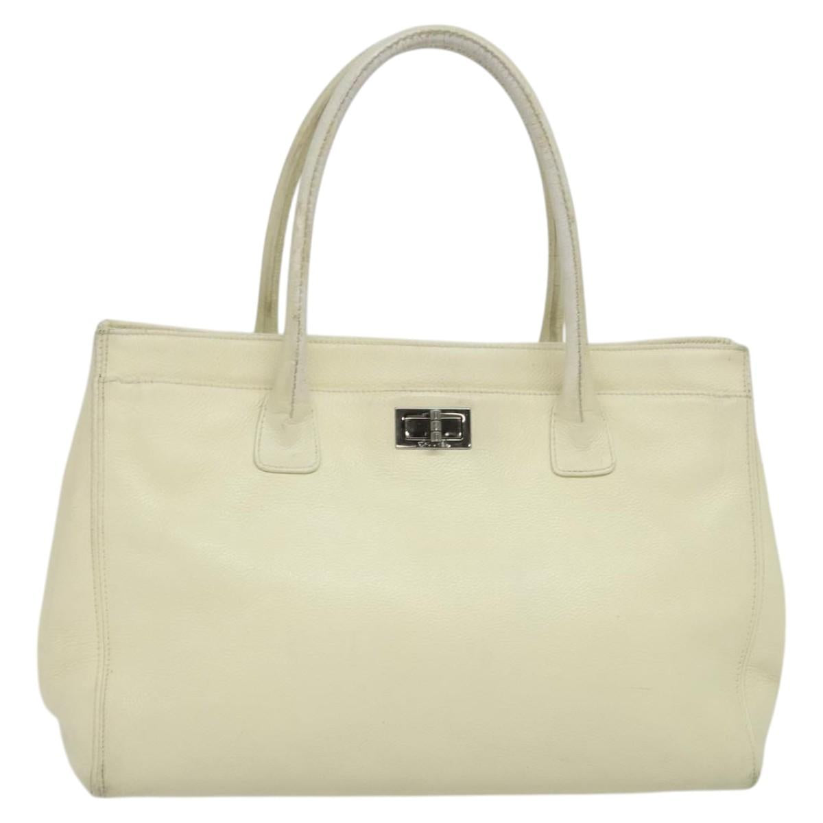Chanel Reissue Cerf Executive Tote Leather, WHITE, LEATHER, Tote bag