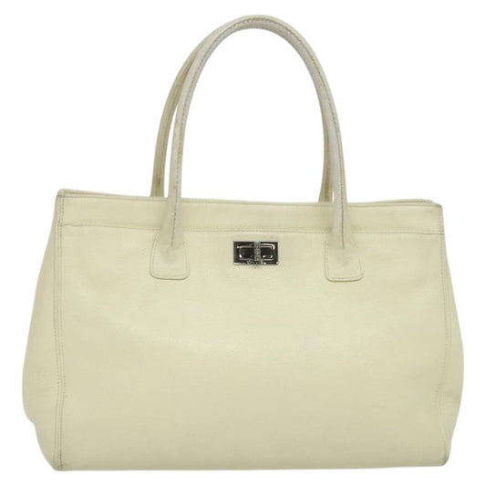 Chanel Reissue Cerf Executive Tote Leather, WHITE, LEATHER, Tote bag