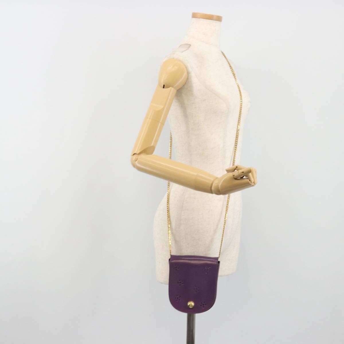 Celine Vintage Leather, Purple, Leather, Shoulder Bag