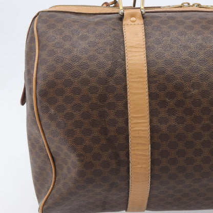 Celine Vintage Duffle Macadam Coated Canvas, Brown, Canvas, Handbag